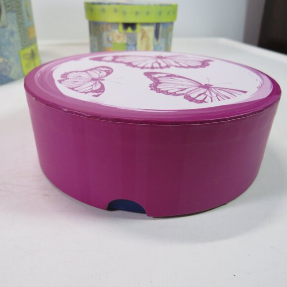 Spring (3) Gift Boxes Butterflies Blue, Green & Purple Storage Boxes - Picture 3 of 14